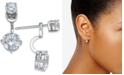 Eliot Danori Silver-Tone Double Crystal Front Back Earrings, Created for Macy's
